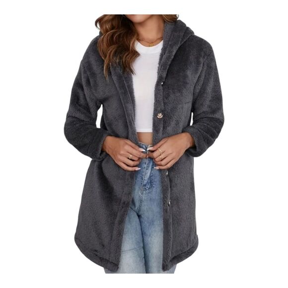 Jackets & Blazers - Hooded Fleece Jacket